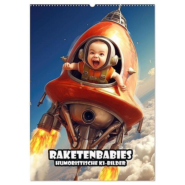 Raketenbabies - Humoristische KI-Bilder (Wandkalender 2024 DIN A2 hoch), CALVENDO Monatskalender, Liselotte Brunner-Klaus