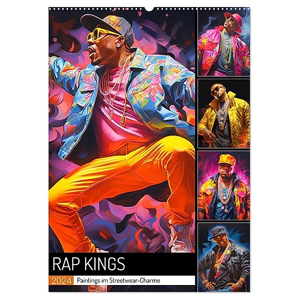 Rap Kings. Paintings im Streetwear-Charme (Wandkalender 2024 DIN A2 hoch), CALVENDO Monatskalender, Rose Hurley