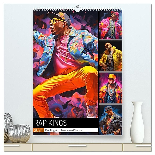 Rap Kings. Paintings im Streetwear-Charme (hochwertiger Premium Wandkalender 2024 DIN A2 hoch), Kunstdruck in Hochglanz, Rose Hurley