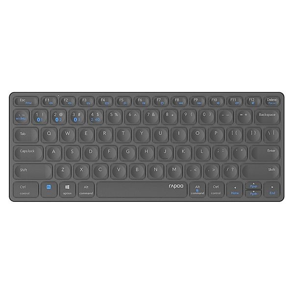 Rapoo Kabellose Multimodus-Tastatur E9600M, Dunkelgrau, QWERTZ
