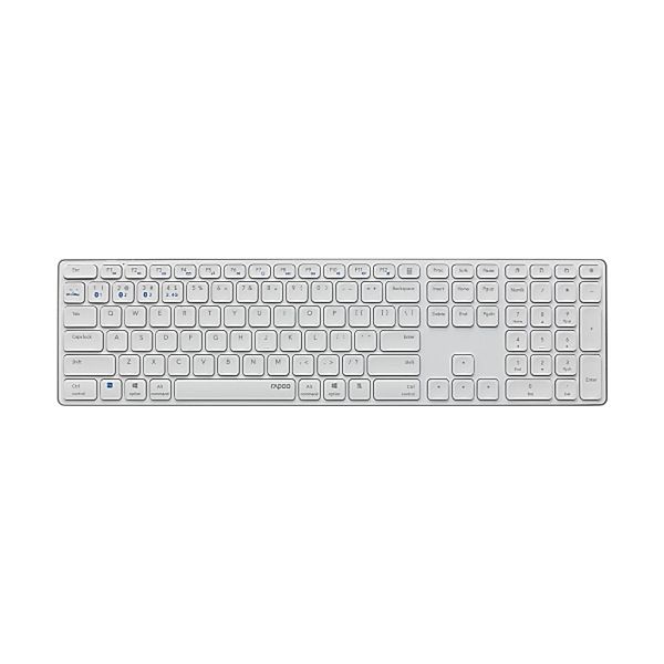 Rapoo Kabellose Multimodus-Tastatur E9800M, Weiss, QWERTZ