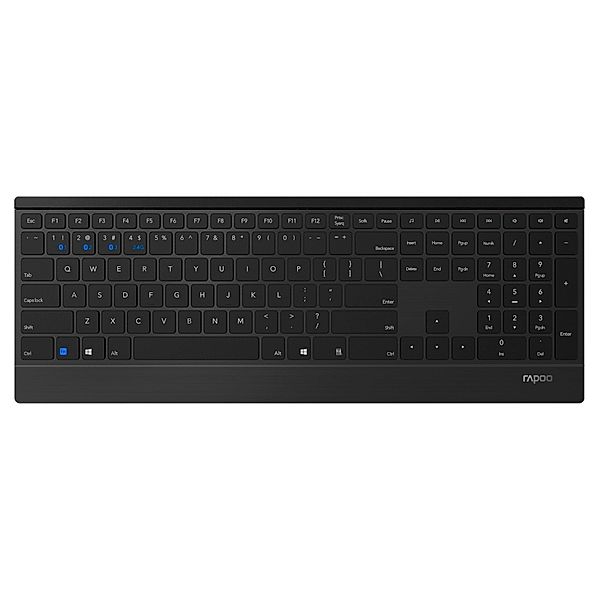 Rapoo Kabellose Tastatur E9500M Multi-mode Ultra-Slim, Schwarz