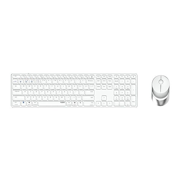 Rapoo Kabelloses Multi-Mode-Deskset 9850M, Weiss, QWERTZ