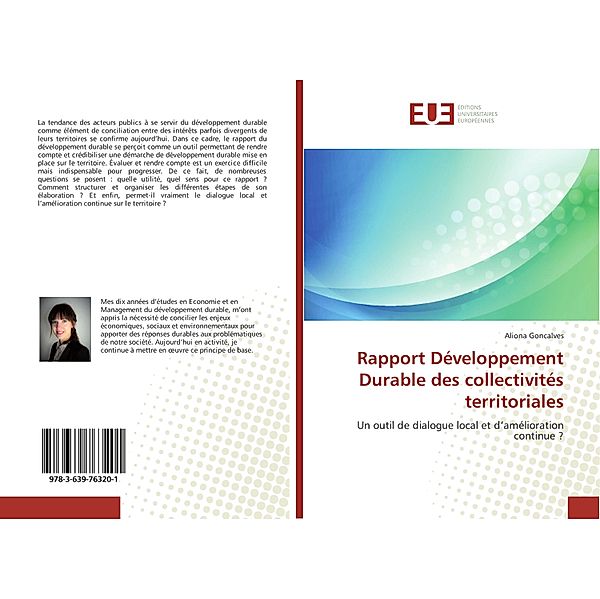 Rapport Développement Durable des collectivités territoriales, Aliona Goncalves