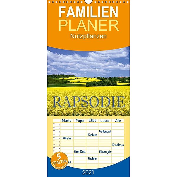 Rapsodie - Familienplaner hoch (Wandkalender 2021 , 21 cm x 45 cm, hoch), Hans Pfleger
