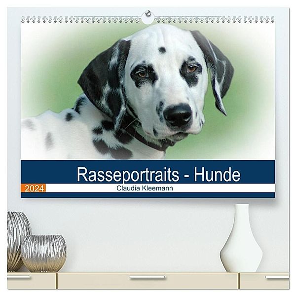 Rasseportraits - Hunde (hochwertiger Premium Wandkalender 2024 DIN A2 quer), Kunstdruck in Hochglanz, Claudia Kleemann