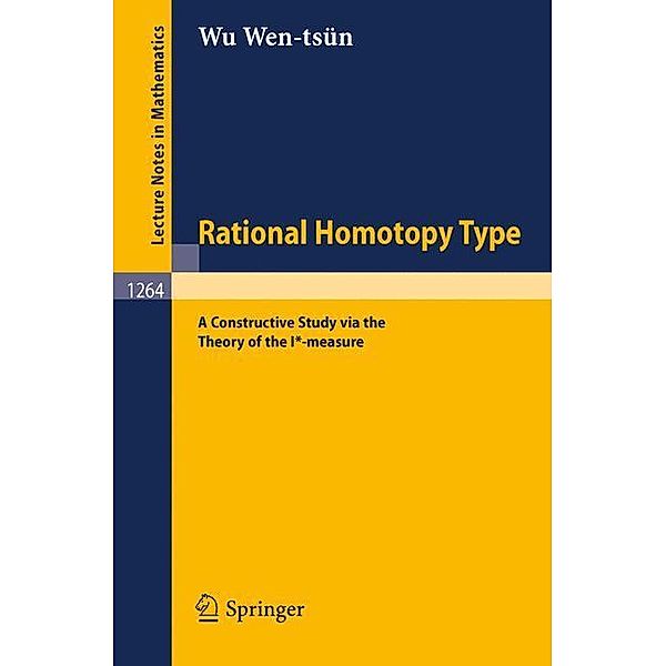 Rational Homotopy Type, Wen-Tsün Wu