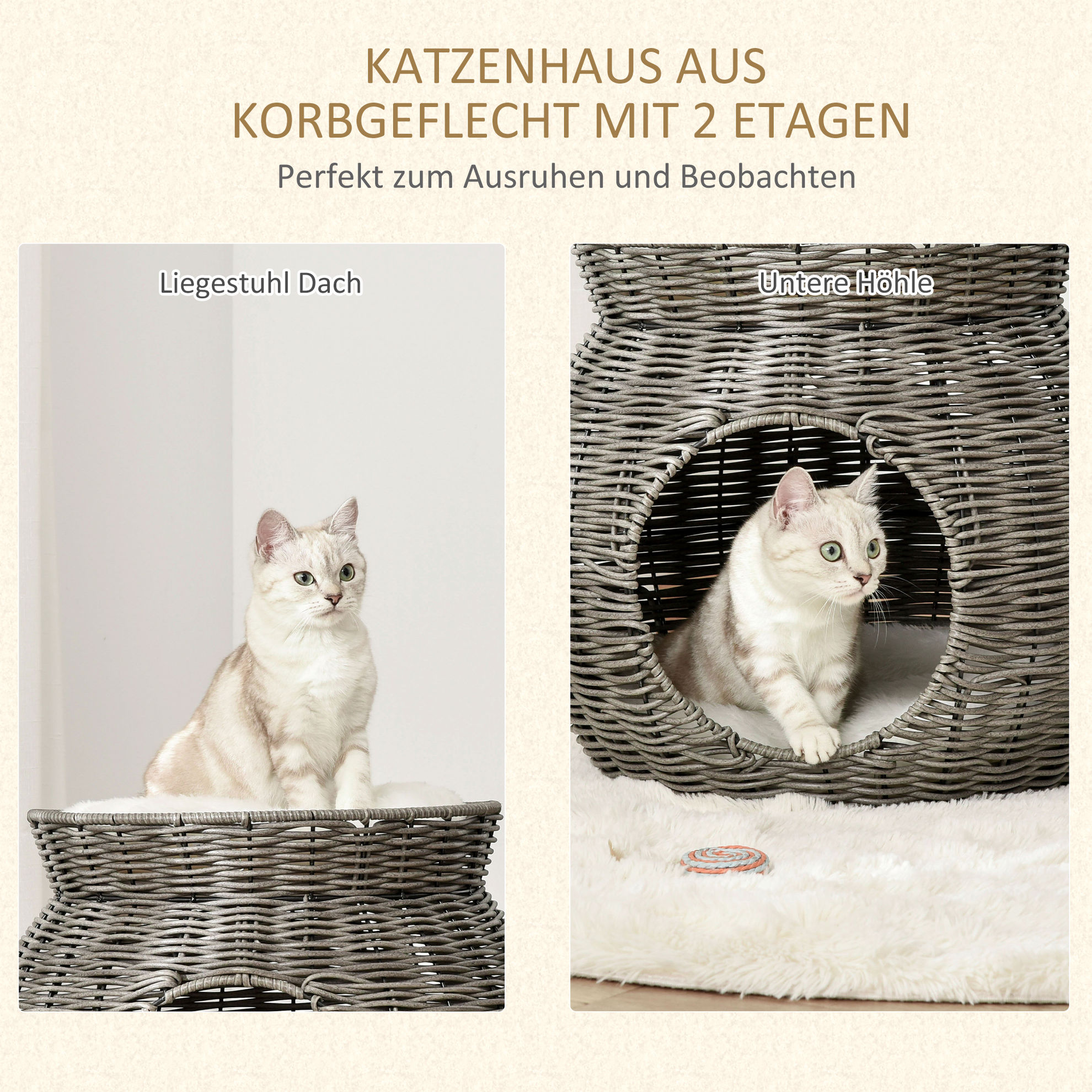 Rattan-Katzenhaus mit Liegefläche jetzt bei Weltbild.de bestellen