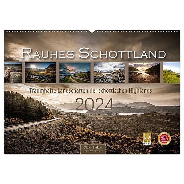 Rauhes Schottland (Wandkalender 2024 DIN A2 quer), CALVENDO Monatskalender, Oliver Pinkoss