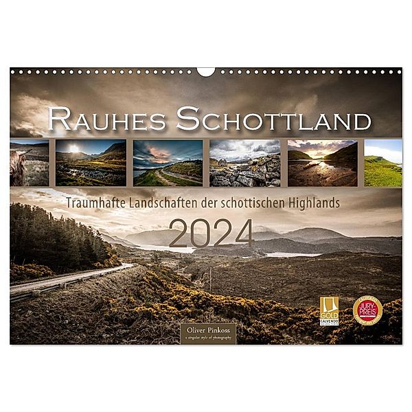 Rauhes Schottland (Wandkalender 2024 DIN A3 quer), CALVENDO Monatskalender, Oliver Pinkoss