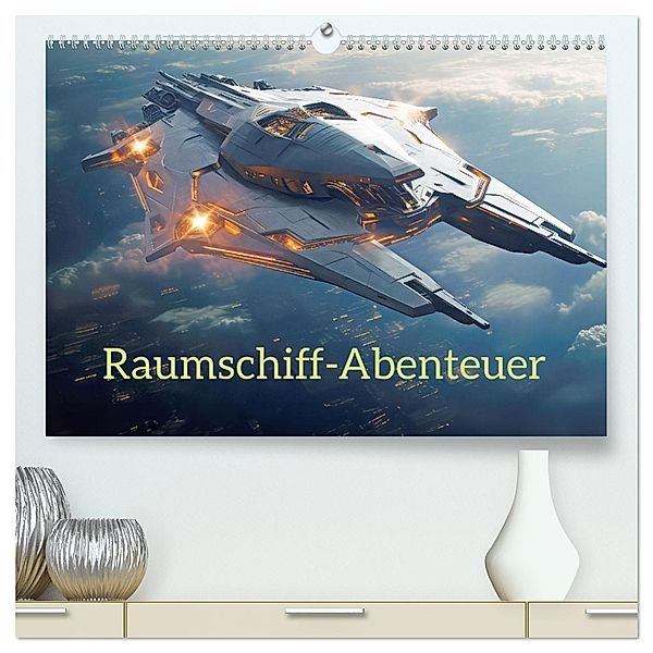 Raumschiff-Abenteuer (hochwertiger Premium Wandkalender 2025 DIN A2 quer), Kunstdruck in Hochglanz, Calvendo, Liselotte Brunner-Klaus