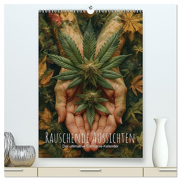 Rauschende Aussichten - Der ultimative Cannabis-Kalender (hochwertiger Premium Wandkalender 2025 DIN A2 hoch), Kunstdruck in Hochglanz, Calvendo, artefacti