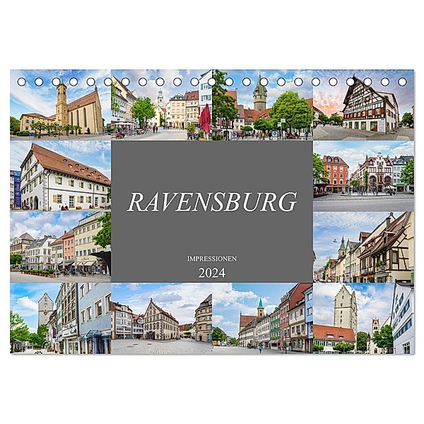Ravensburg Impressionen (Tischkalender 2024 DIN A5 quer), CALVENDO Monatskalender, Dirk Meutzner