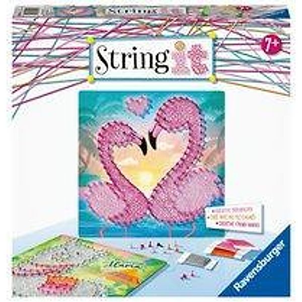 Ravensburger 18120 String it Midi Lama & Flamingo - Kreative Fadenbilder mit trendigem Lama und Flamingo kinderleicht au