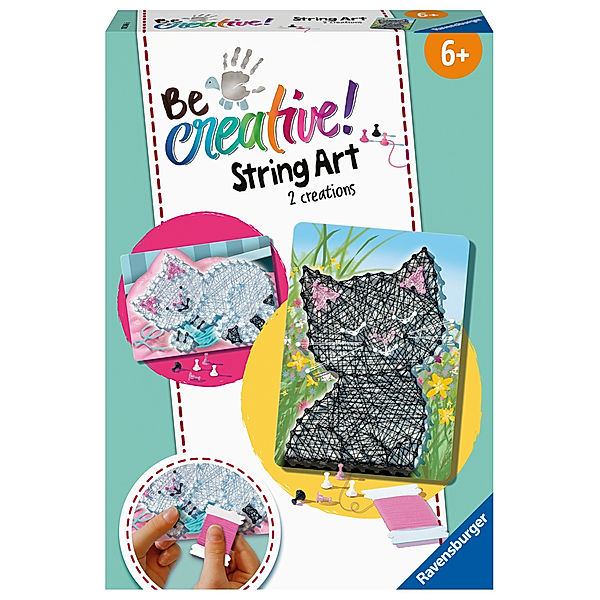 Ravensburger Verlag Ravensburger 18246 String Art Cats - Kreative Fadenbilder mit süßen Kätzchen, für Kinder ab 7 Jahren