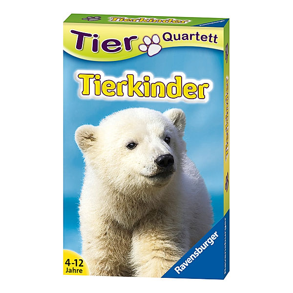 Ravensburger Verlag Ravensburger 20423 - Tierquartett Tierkinder, Klassiker für 3-6 Spieler ab 4 - 12 Jahre, 32 Tierkinder