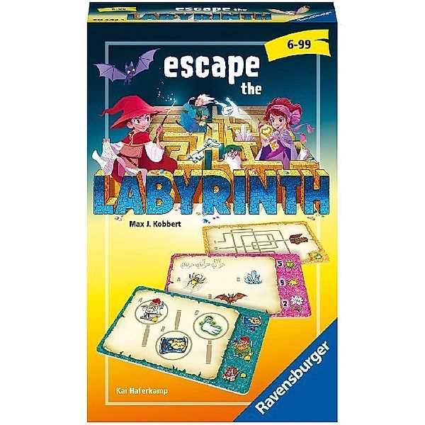 Ravensburger Verlag Ravensburger 20543 - Escape the Labyrinth, Mitbringspiel für 1-4 Spieler, ab 5 Jahren, kompaktes Format, Reisespiel, Kai Haferkamp, Max Kobbert