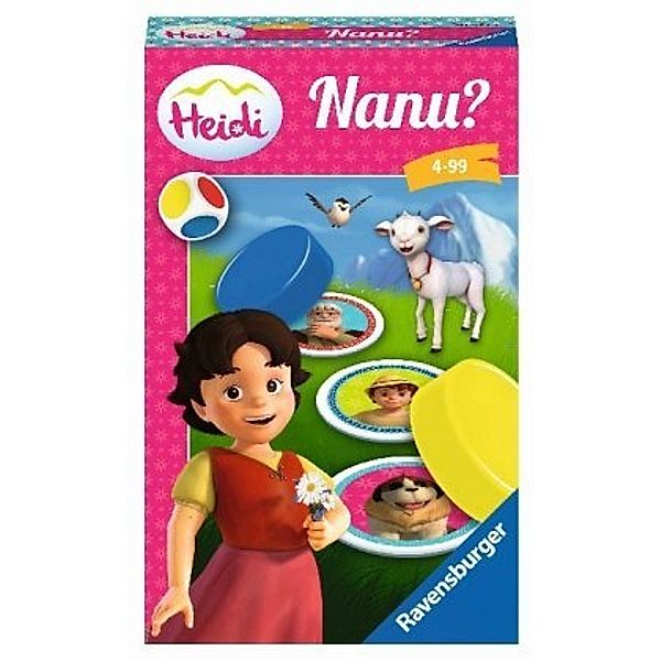 Ravensburger 20572 - Heidi Nanu?, Mitbringspiel für 2-4 Spieler, Merkspiel ab 4 Jahren, kompaktes Format, Reisespiel, Heinz Meister