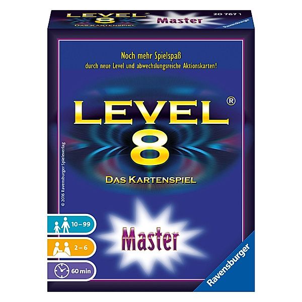 Ravensburger 20767 - Level 8 Master, Kartenspiel ab 10 Jahren, Gesellschaftsspiel für 2-6 Spieler, Familienspiel, Zahlen