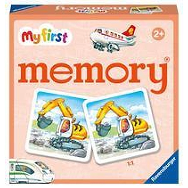 Ravensburger - 20878 - My first memory® Fahrzeuge, Merk- und Suchspiel mit extra großen Bildkarten für Kinder ab 2 Jahre, William H. Hurter
