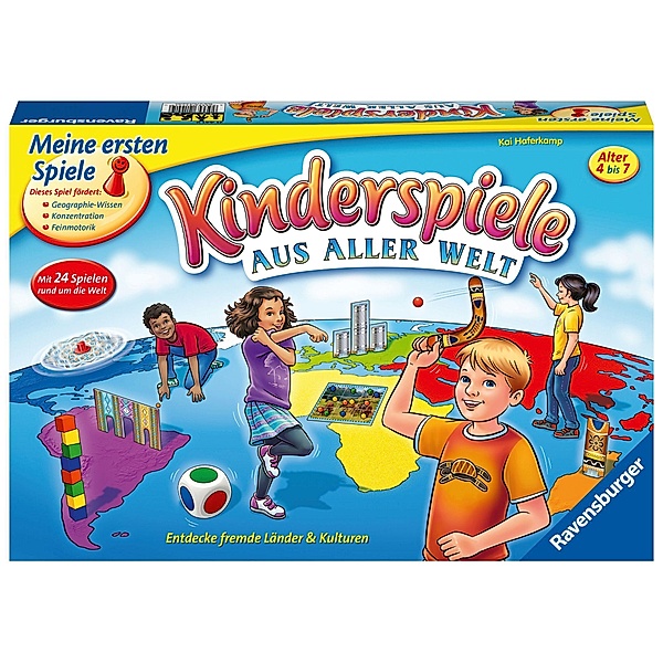 Ravensburger 21441 - Kinderspiele aus aller Welt - Spielesammlung für Kinder, 24 Minispiele für 2 bis 4 Spieler ab 4-7 J