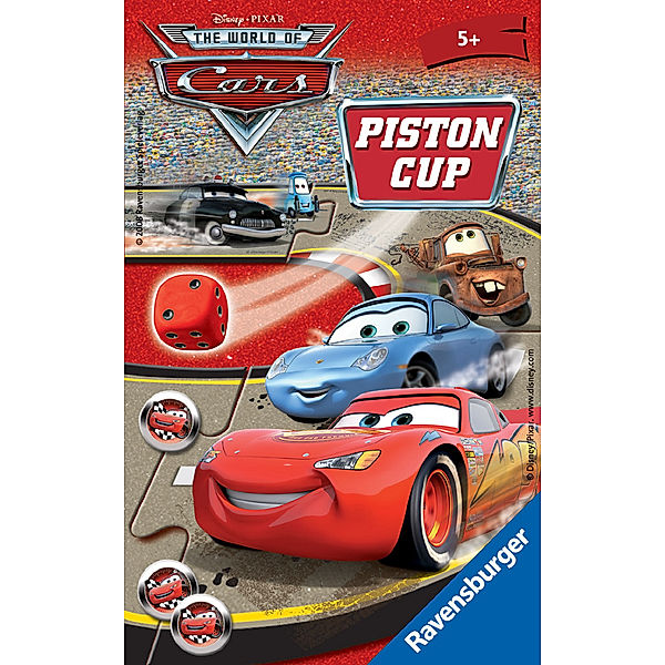 Ravensburger 23274 - Disney/Pixar Cars Piston Cup, Mitbringspiel für 2-4 Spieler, ab 5 Jahren, kompaktes Format, Reisesp