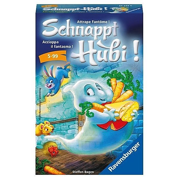 Ravensburger Verlag Ravensburger 23352 - Schnappt Hubi, Mitbringspiel für 2-4 Spieler, Kinderspiel ab 5 Jahren, kompaktes Format, Reisespiel, Brettspiel