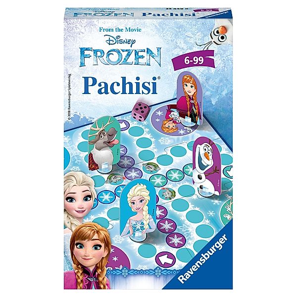 Ravensburger 23448 - Disney Frozen Pachisi®, Mitbringspiel für 2-4 Spieler, Kinderspiel ab 6 Jahren, kompaktes Format, R