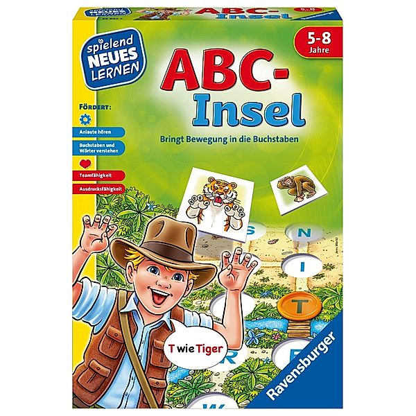 Ravensburger 24952 - ABC-Insel - Spielen und Lernen für Kinder - Spiel für Kinder von 5-8 Jahren, Spielend Neues Lernen, Jens Merkl