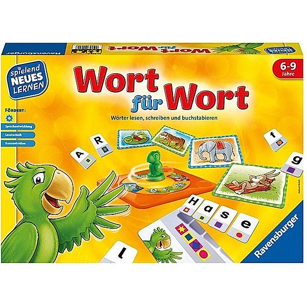 Ravensburger Verlag Ravensburger 24955 - Wort für Wort - Spielen und Lernen für Kinder, Lernspiel für Kinder von 6-9 Jahren, Spielend Neues Lernen für 1-4 Spieler, Helmut Walch