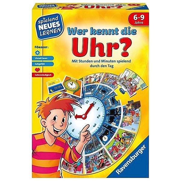 Ravensburger Verlag Ravensburger 24995 - Wer kennt die Uhr? - Spielen und Lernen für Kinder, Lernspiel für Kinder ab 6-9 Jahren, Spielend Neues Lernen für 1-4 Spieler