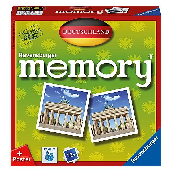 Ravensburger 26630 - Deutschland memory®, der Spieleklassiker quer durch Deutschland, Deutschlandreise, Merkspiel für 2-