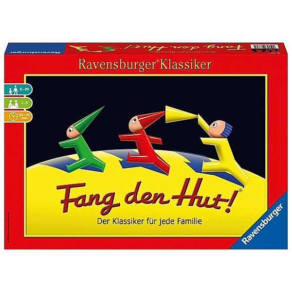 Ravensburger Verlag Ravensburger 26736 - Fang den Hut - Hütchenspiel für 2-6 Spieler, Familienspiel ab 6 Jahren, Ravensburger Klassiker