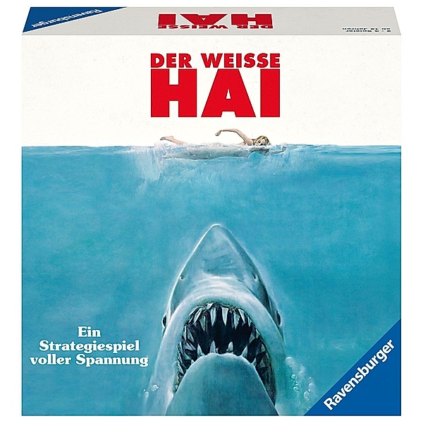 Ravensburger 26799 - Der weisse Hai - Spannendes Strategiespiel für Erwachsene und Kinder ab 12 Jahren, Spiel zum berühm