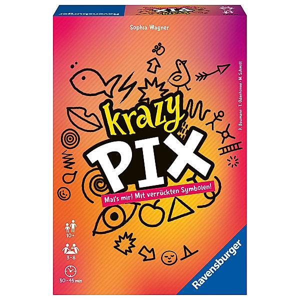 Ravensburger Verlag Ravensburger 26836 - Krazy Pix - Gesellschaftsspiel für die ganze Familie, Spiel für Erwachsene und Kinder ab 10 Jahren, Partyspiel für 3-8 Spieler - mit 240 Spielkarten, Sophia Wagner