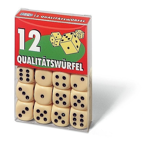 Ravensburger Verlag Ravensburger 27097 - 12 Würfel in Klarsichtbox, Spielzubehör, für die ganze Familie, Qualität