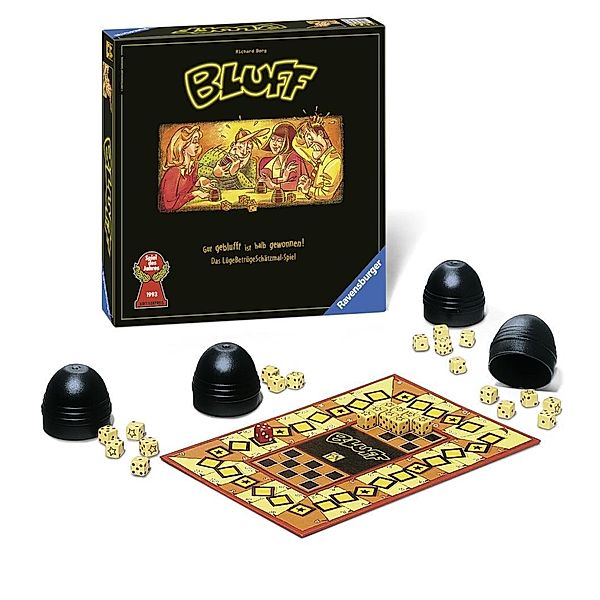 Ravensburger Verlag Ravensburger 27223 - Bluff, Partyspiel für 2-6 Spieler, Würfelspiel, für alle Bluffer ab 12 Jahren, Spiel des Jahres, Richard Borg