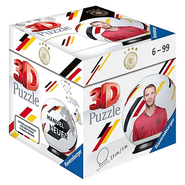 Ravensburger 3D Puzzle 11186 - Puzzle-Ball DFB Spieler - Manuel Neuer - 54 Teile - für Fußball Fans ab 6 Jahren