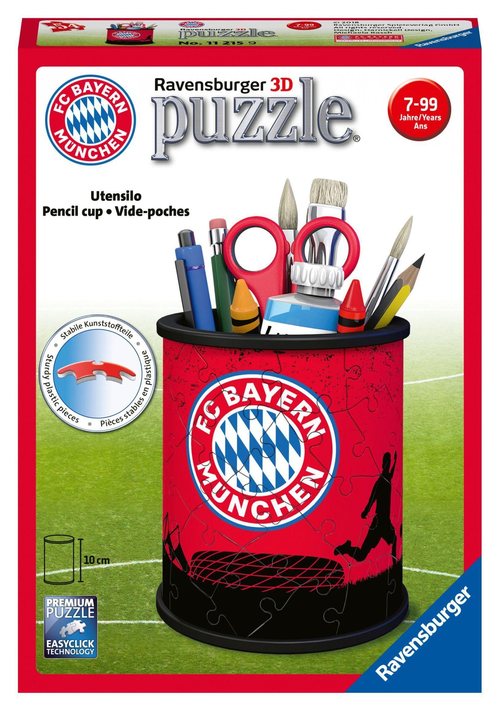 Ravensburger 3D Puzzle 11215 - Utensilo FC Bayern - 54 Teile - Stiftehalter  für FC Bayern München Fans ab 6 Jahren, Schr | Weltbild.ch