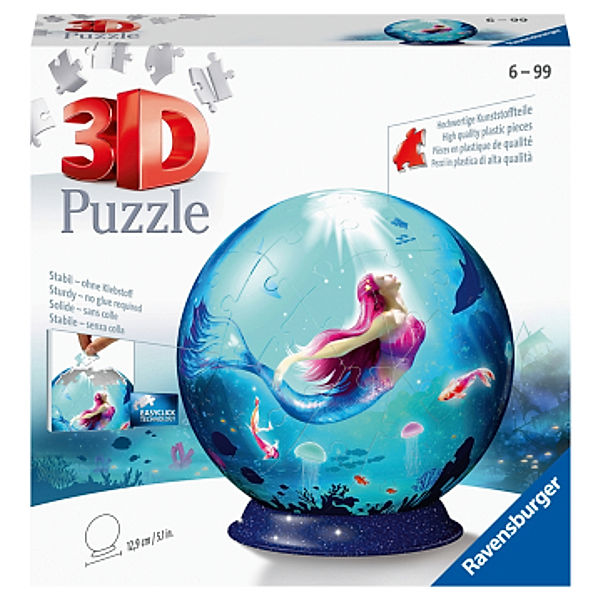 Ravensburger Verlag Ravensburger 3D Puzzle 11250 - Puzzle-Ball Bezaubernde Meerjungfrauen - 72 Teile