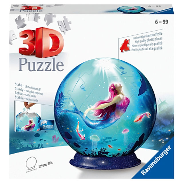 Ravensburger 3D Puzzle 11250 - Puzzle-Ball Bezaubernde Meerjungfrauen - 72  Teile | Weltbild.ch