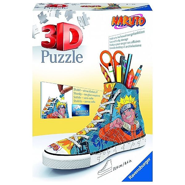 Ravensburger Verlag Ravensburger 3D Puzzle 11543 Sneaker Naruto - Praktischer Stiftehalter - 108 Teile - Schreibtisch-Organizer für Kinder ab 8 Jahren
