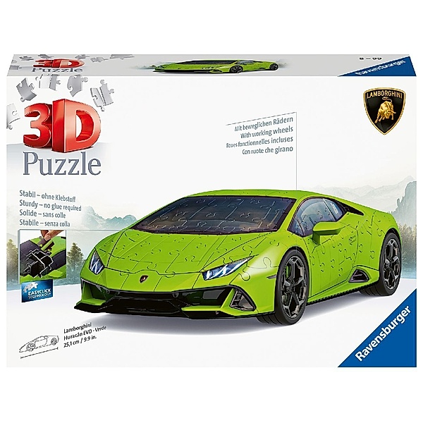 Ravensburger Verlag Ravensburger 3D Puzzle 11559 Lamborghini Huracán EVO - Verde - 108 Teile - Das berühmte Fahrzeug als 3D Puzzle Auto