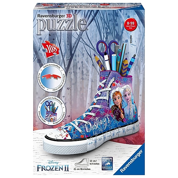 Ravensburger Verlag Ravensburger 3D Puzzle 12121 Sneaker Disney Frozen 2 - Praktischer Stiftehalter