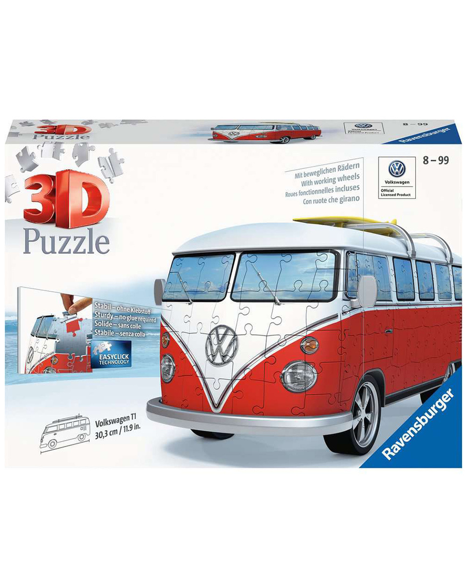 Ravensburger 3D Puzzle 12516 - Volkswagen T1 - Surfer Edition - 162 Teile