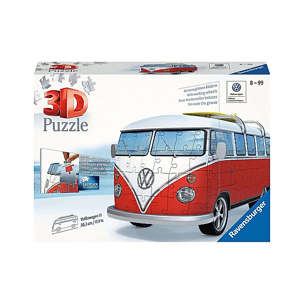 Ravensburger Verlag Ravensburger 3D Puzzle 12516 - Volkswagen T1 - Surfer Edition - 162 Teile