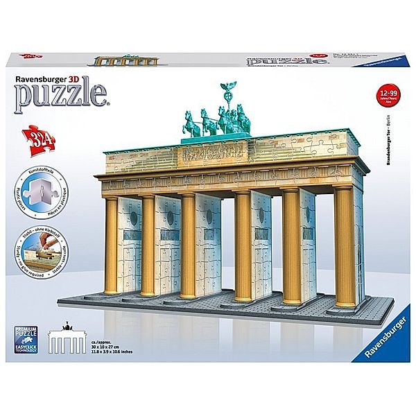 Ravensburger Verlag Ravensburger 3D Puzzle 12551 Brandenburger Tor - 324 Teile - Das Berliner Wahrzeichen für Puzzlefans ab 10 Jahren