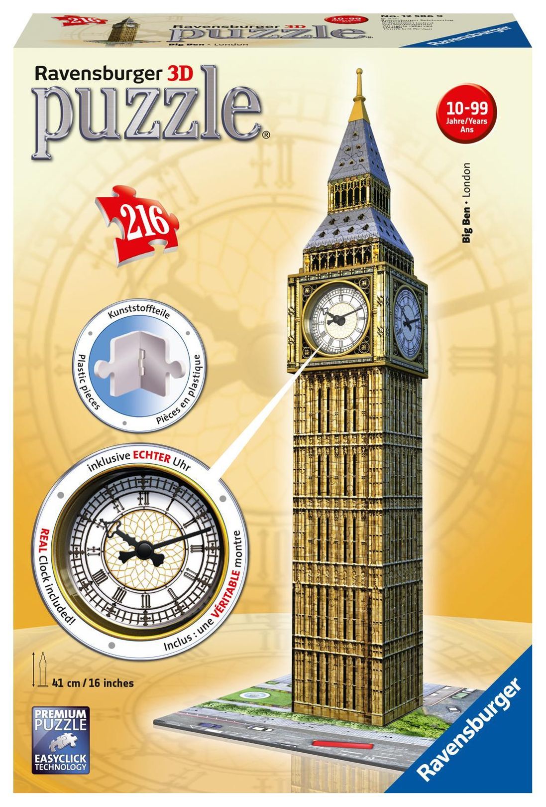 Ravensburger 3D Puzzle 12586 - Big Ben mit Uhr - 216 Teile - Das  weltbekannte Londoner Wahrzeichen zum selber Puzzeln ab | Weltbild.at