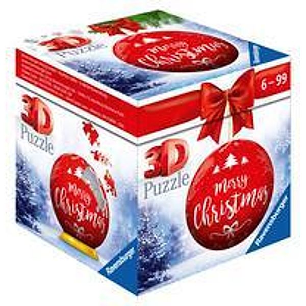 Ravensburger 3D Puzzle-Ball Weihnachtskugel Merry Christmas 11268 - 54 Teile - für Weihnachtsfans ab 6 Jahren