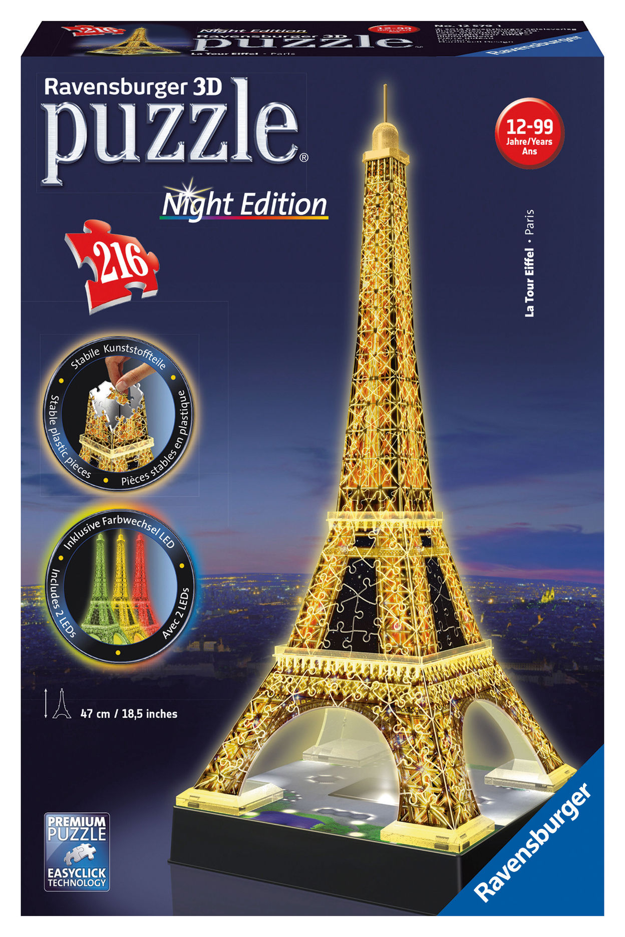 Ravensburger 3D Puzzle Eiffelturm bei Nacht | Weltbild.de